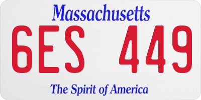MA license plate 6ES449