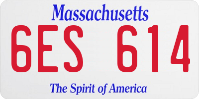 MA license plate 6ES614