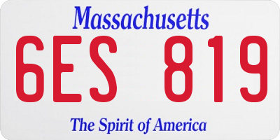 MA license plate 6ES819