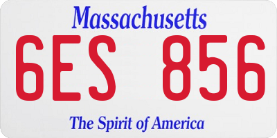 MA license plate 6ES856