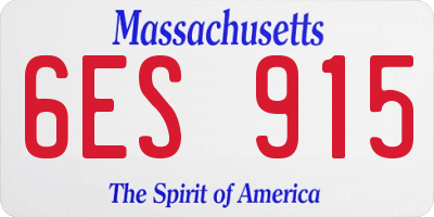 MA license plate 6ES915