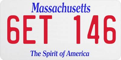 MA license plate 6ET146