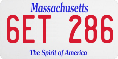 MA license plate 6ET286