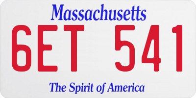 MA license plate 6ET541