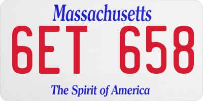 MA license plate 6ET658
