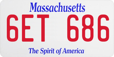 MA license plate 6ET686