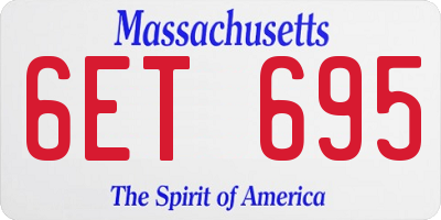 MA license plate 6ET695