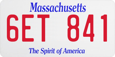 MA license plate 6ET841