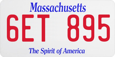 MA license plate 6ET895