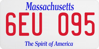 MA license plate 6EU095