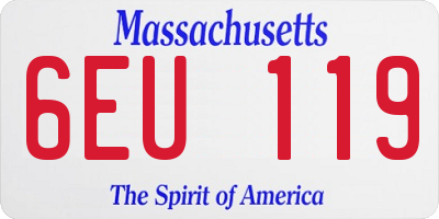 MA license plate 6EU119