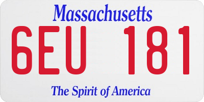MA license plate 6EU181