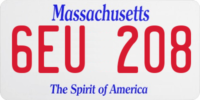 MA license plate 6EU208
