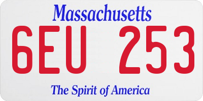 MA license plate 6EU253