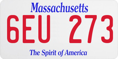 MA license plate 6EU273