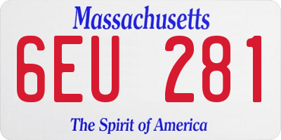MA license plate 6EU281