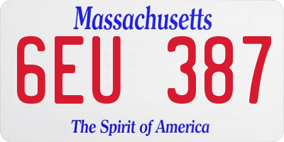 MA license plate 6EU387
