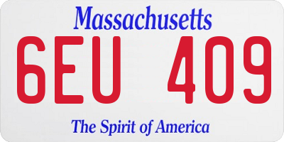 MA license plate 6EU409