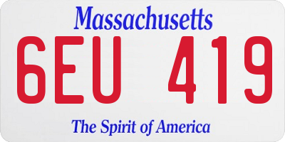 MA license plate 6EU419