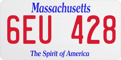 MA license plate 6EU428