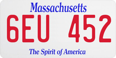 MA license plate 6EU452