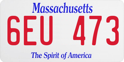 MA license plate 6EU473
