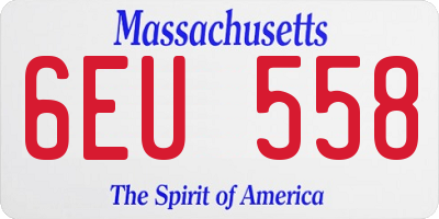 MA license plate 6EU558