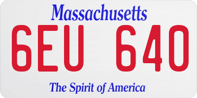MA license plate 6EU640