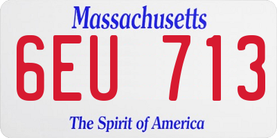 MA license plate 6EU713
