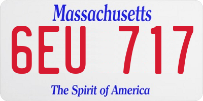 MA license plate 6EU717
