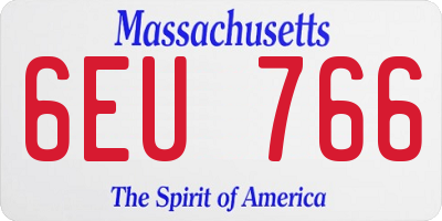 MA license plate 6EU766