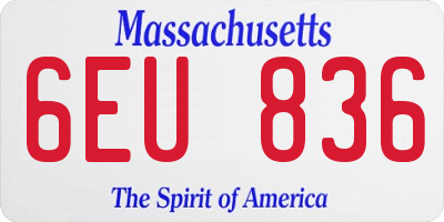 MA license plate 6EU836