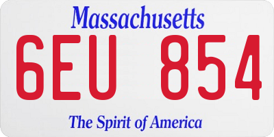 MA license plate 6EU854