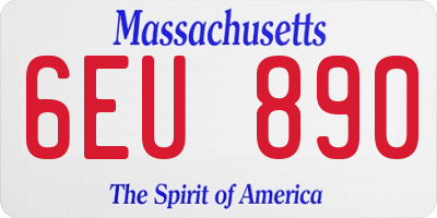 MA license plate 6EU890