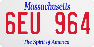 MA license plate 6EU964