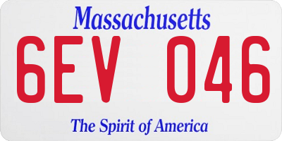 MA license plate 6EV046