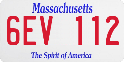 MA license plate 6EV112