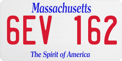 MA license plate 6EV162