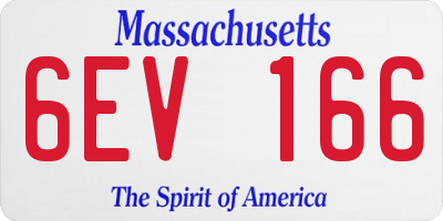 MA license plate 6EV166