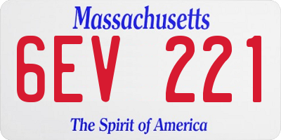 MA license plate 6EV221