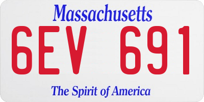 MA license plate 6EV691