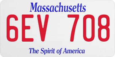 MA license plate 6EV708