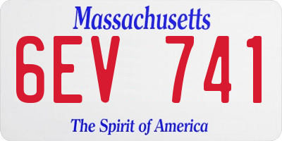 MA license plate 6EV741