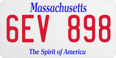 MA license plate 6EV898