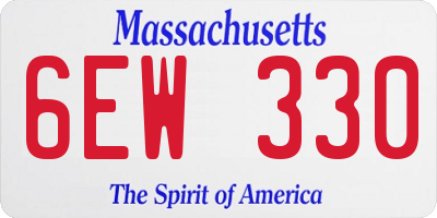 MA license plate 6EW330