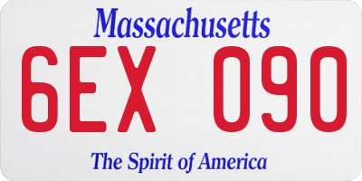 MA license plate 6EX090