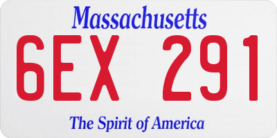 MA license plate 6EX291