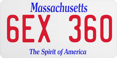MA license plate 6EX360