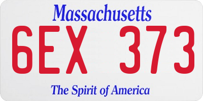 MA license plate 6EX373