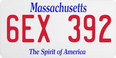 MA license plate 6EX392